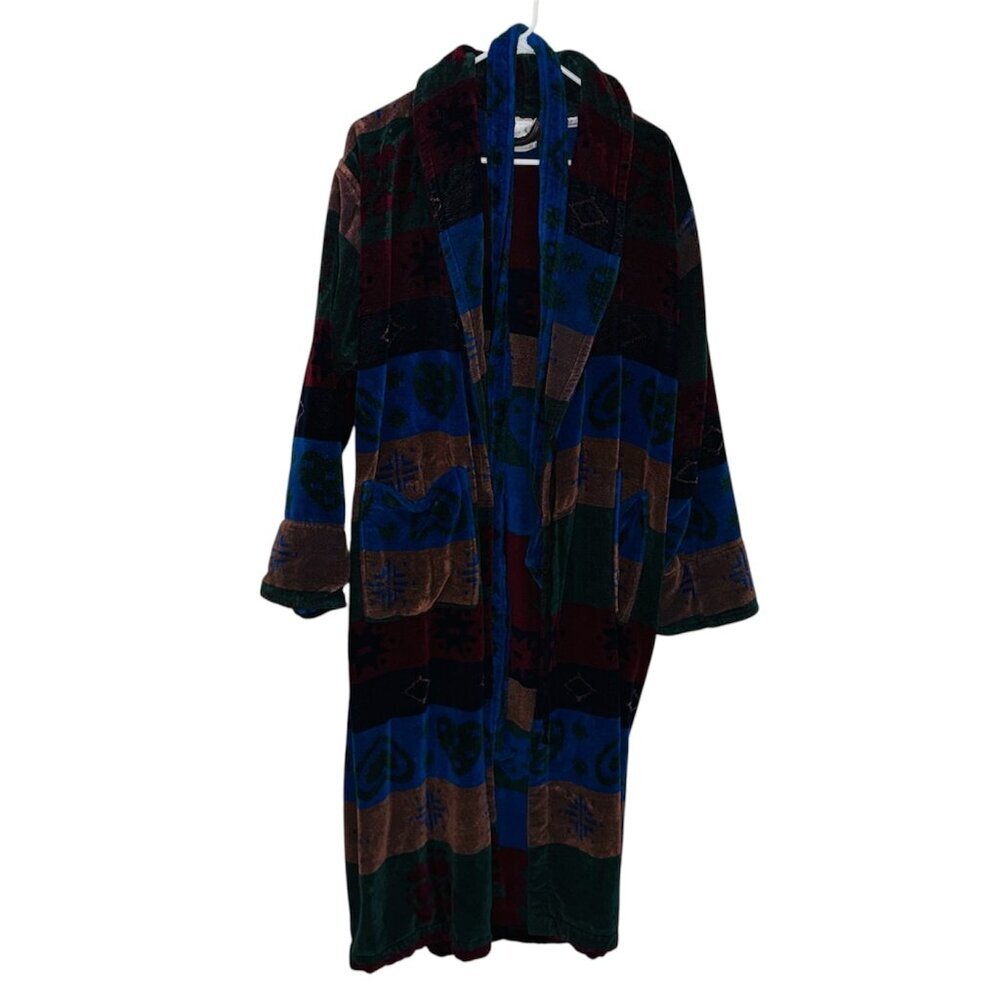 Vintage TJ Lawford Geometric Colorful Turkish 80s Bath Robe